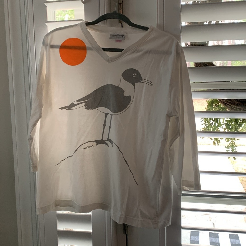 Marushka Hand Prints Size XL very chill, vacay shirt! 🏝️. Actually, 3/4 sleeve